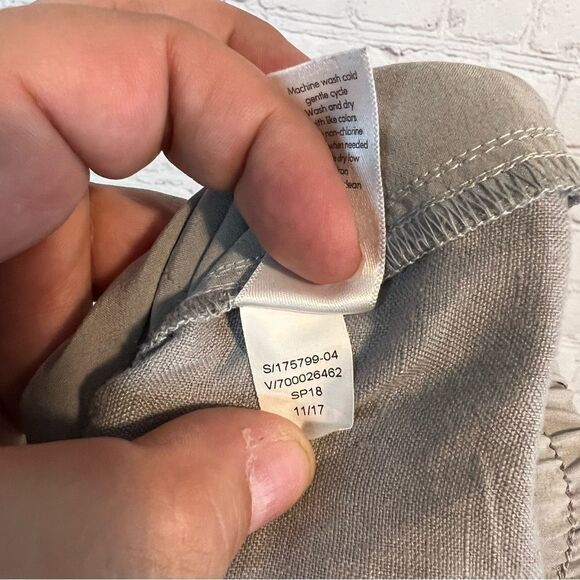 Athleta Linen Bali Ankle Cuffed Grey Pants size 4 - Picture 7 of 9